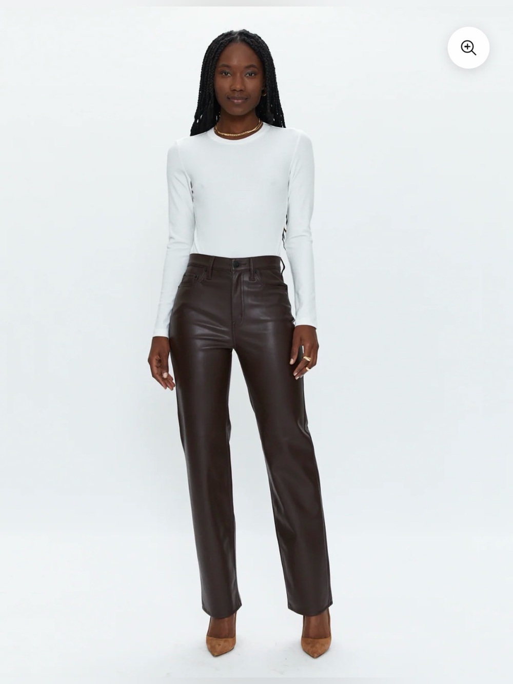 NWT Pistola Cassie Pants in Coffee Bean - Faux Leather, Brown, Fall, High Rise